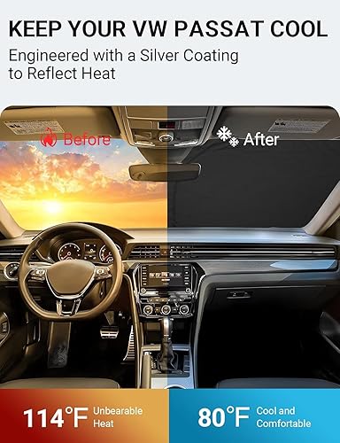 Vista 645 de Proadsy Parasol para parabrisas para BMW X1 F48 2016-2022 de 4 capas plegable, protector de parasol frontal que bloquea los rayos UV y mantiene