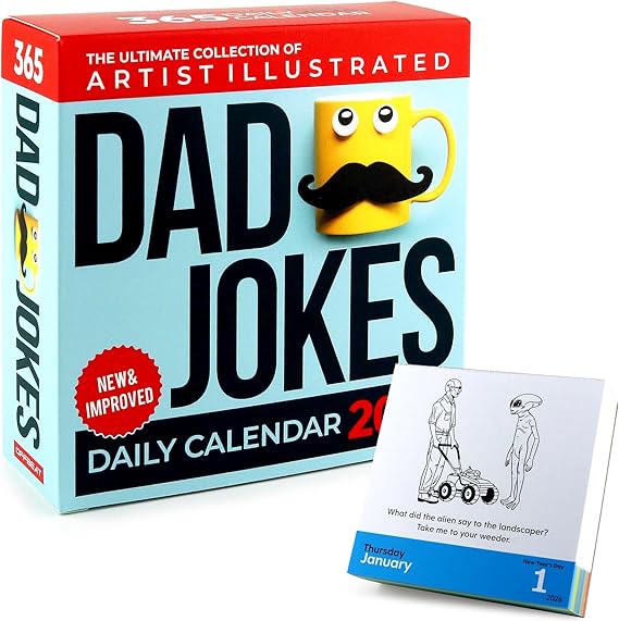 Dad Joke Desk Calendar 2026 - Unique Fun Gift For Dad 365 Daily Dad Jokes, Father Day Gift, Gifts for Men, Stocking Stuffers, Desk or Wall Calendar