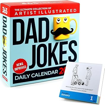 Dad Joke Desk Calendar 2026 - Unique Fun Gift For Dad 365 Daily Dad Jokes, Father Day Gift, Gifts for Men, Stocking Stuffers, Desk or Wall Calendar