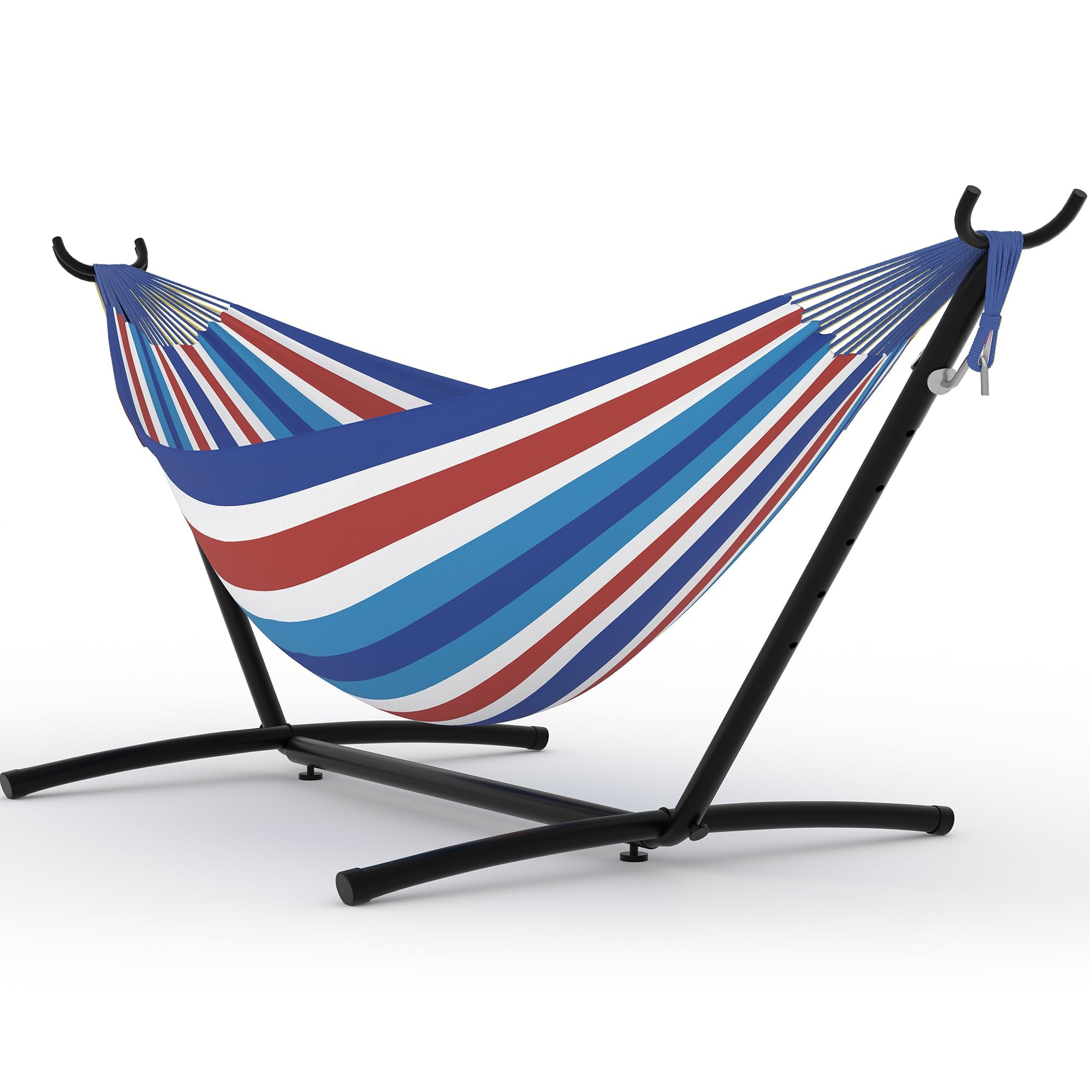 AffinityFurn Double Hammock with Heavy-Duty Steel Stand & Portable Carrying Bag, 2 Person Portable Hammock, 450 Lbs Capacity, 6 Adjustable Height, Indoor Outdoor Hammock for Patio Pool Backyard