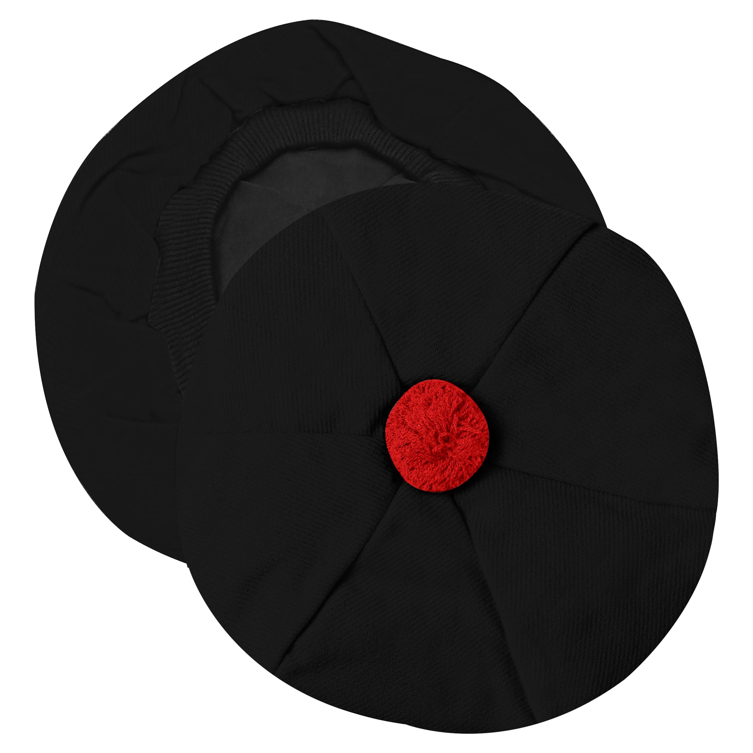 Dss Kilts Men's Plain Black Acrylic Wool Scottish Tam O' Shanter Acrylic Tartan Wool Tammy Hat-Kilt Accessory For One Size