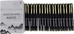 Fengtaiyuan 038P18, Stylos de roller à encre de gel, encre noire, Ultra Très bien. 18 Pack, 0.38mmm, Écriture lisse, Stylos frais (Black038P18)