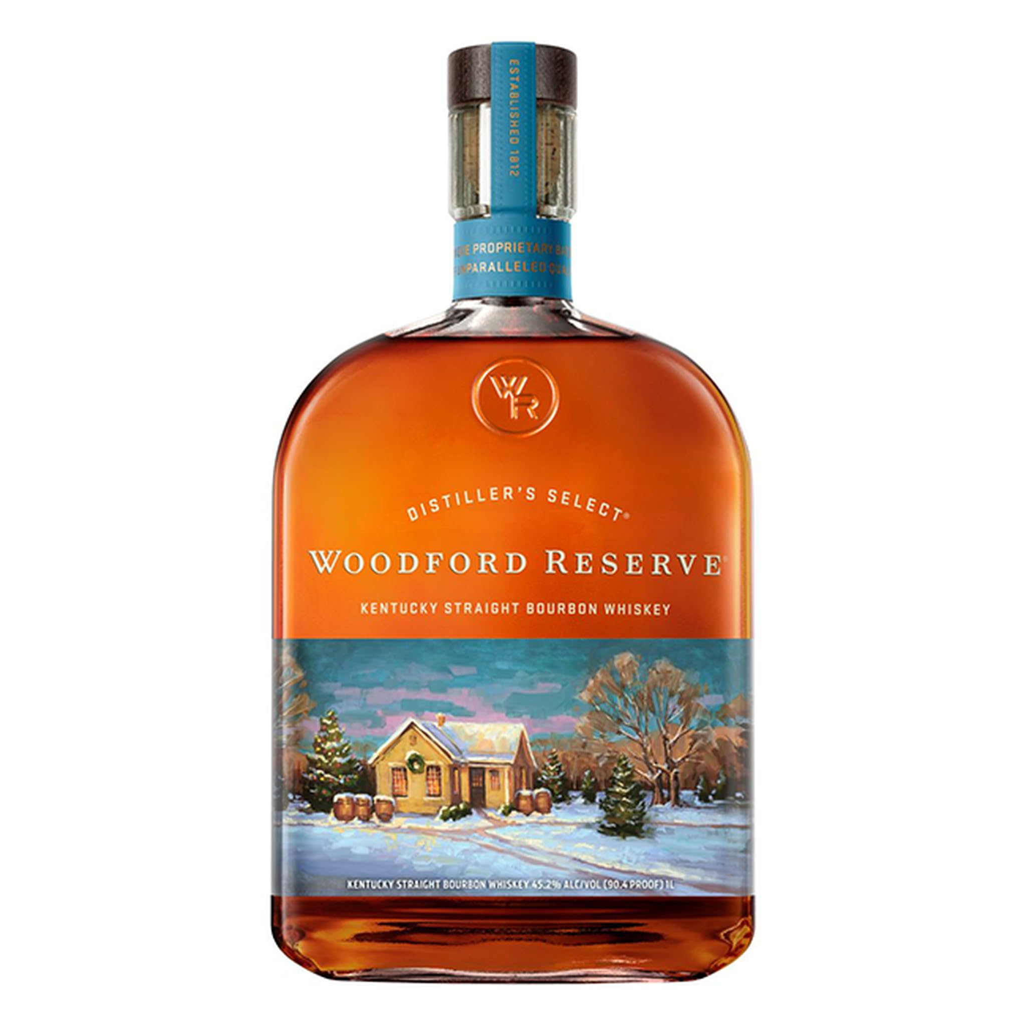 Woodford Reserve Edición Festiva de Whiskey Bourbon Kentucky Straight - Botella de 1 Litro