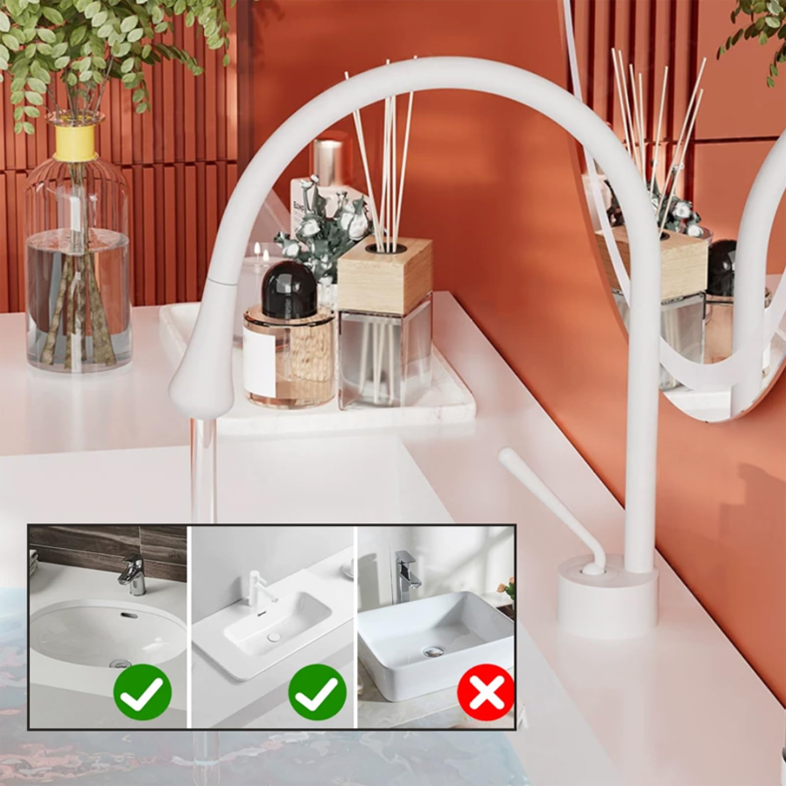 Rubinetto per Lavabo A Forma Di Goccia D'Acqua Oro Nero