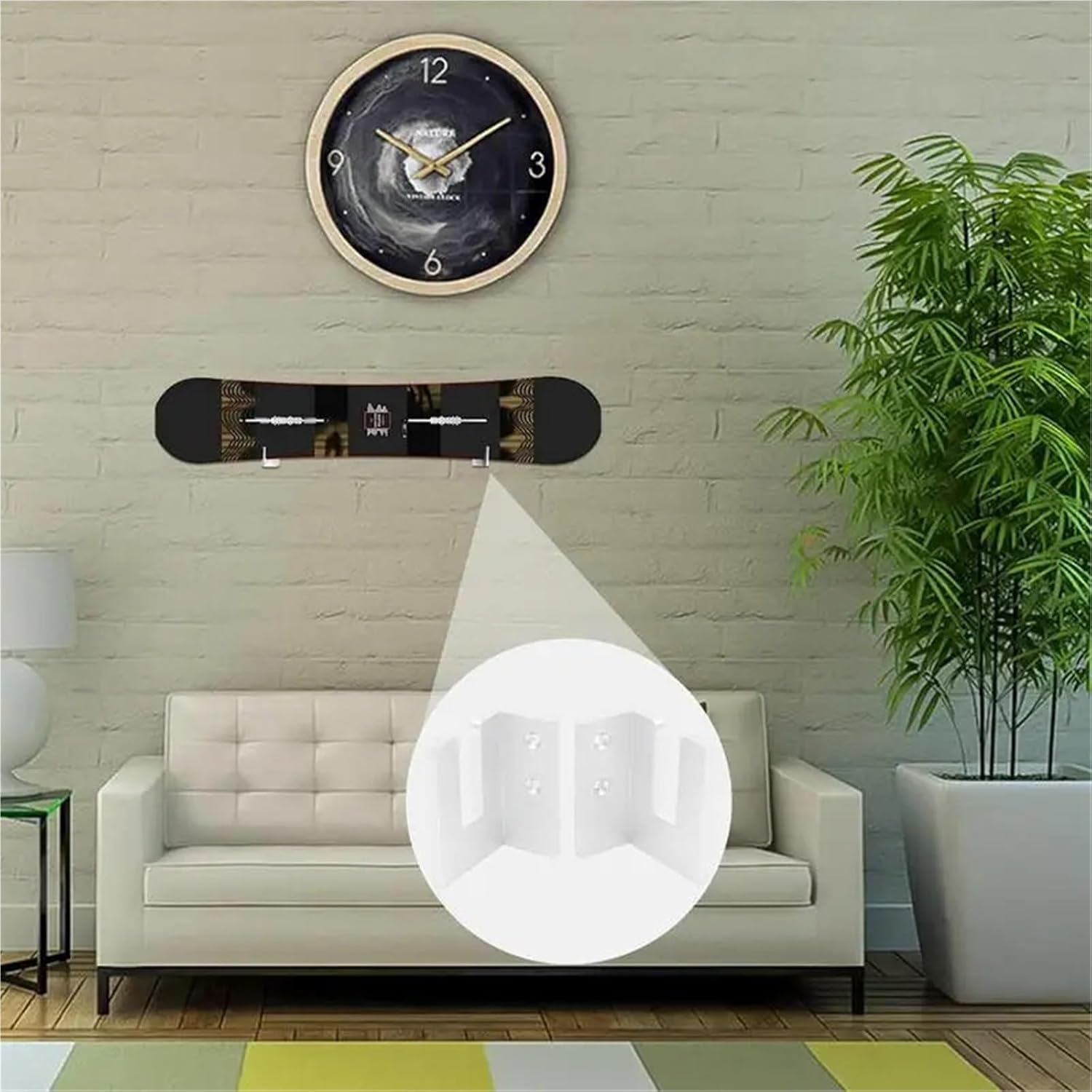 Snowboard Wall Mount 8Pcs Snowboard Display Wall Hanger Acrylic Ski Holder Rack Space Saver for Space Saving Storage