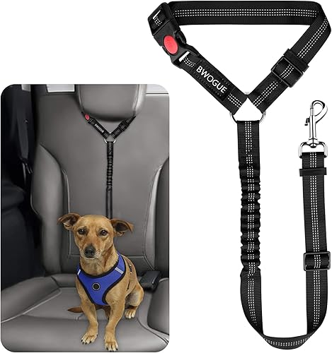 BWOGUE Cinturones de seguridad para perros y gatos, reposacabezas de coche, correas de seguridad ajustables para cinturón de seguridad