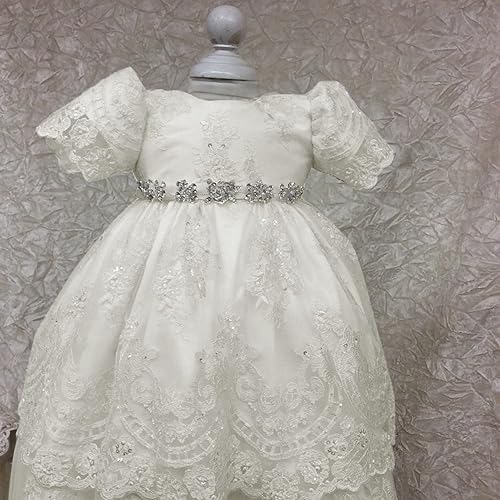 Miniatura 4 de Newdeve Long Baptism Dresses for Baby Girls Christening Gowns Toddler with Bonnet