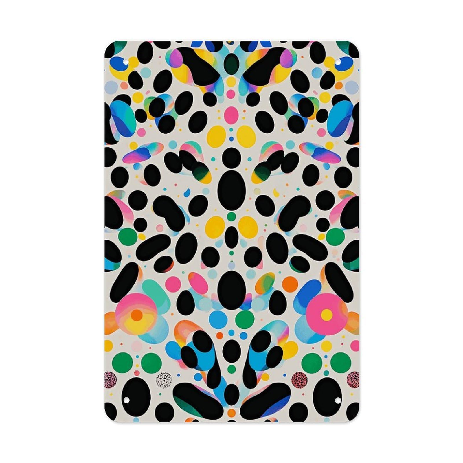 QMNLKH Glitter Rainbow Polka Dot Plaques for Wall Decor, Personalized Metal Tin Sign for Home, Multifunctional Poster for Office, Fashion Painting for Hallway, Wall Art Pictures, 7.9x11.8Inch