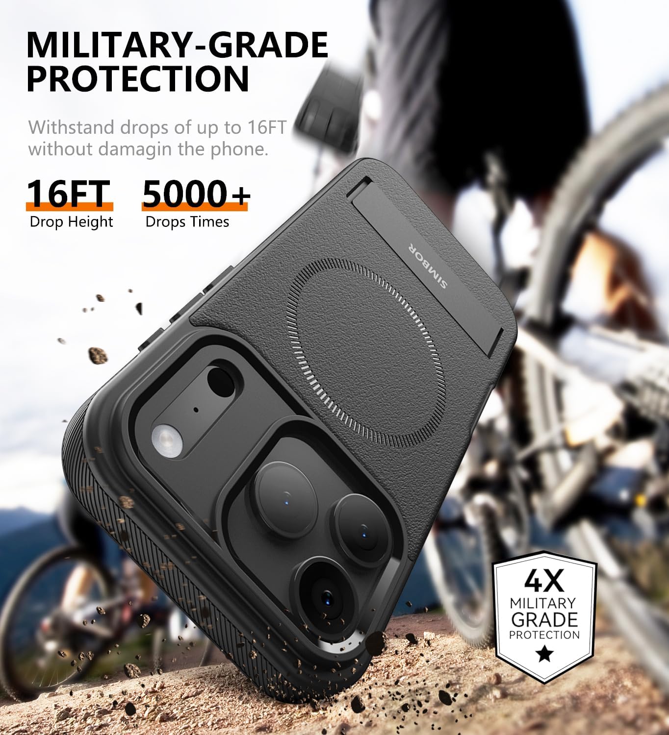 Magnetic for iPhone 17 Pro Case with Stand[Compatible with MagSafe] Slim Invisible Kickstand, Protective Anti-Fingerprint Phone Cove for iPhone 17 Pro Case 6.3", Black - Image 7