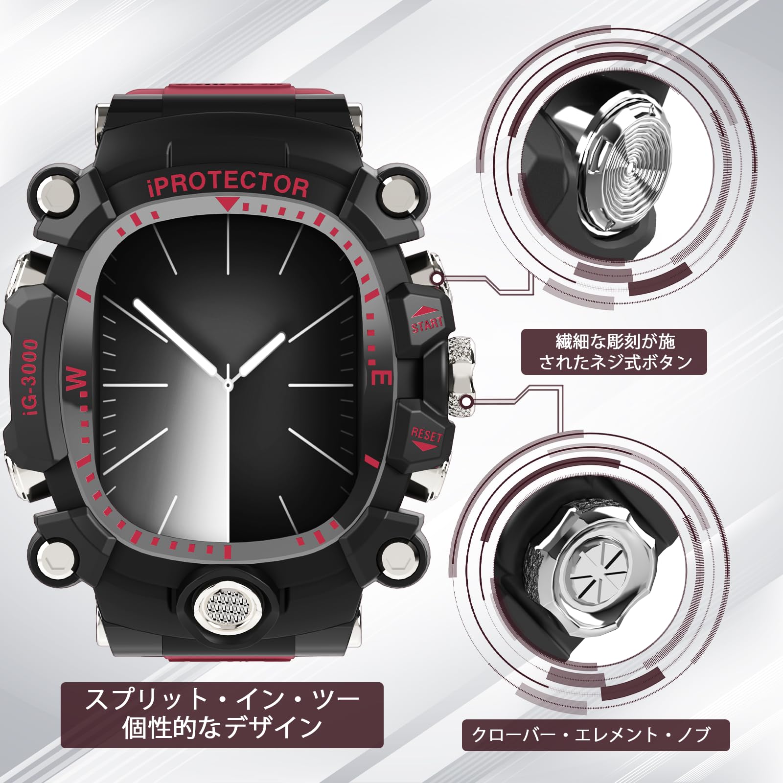Amazon.co.jp: YiMingSun iG-3000 改良された時計ケース、Apple Watch