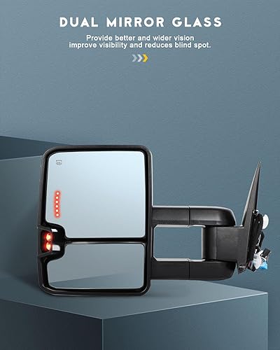 Vista 121 de OCPTY Espejos de remolque para Gmc C2500 1988-2000 para GM 1988-2000 para Chevy para Gmc 1988-2001 para Gmc C/K 1500/2500 Suburban/Yukon 1992-1999