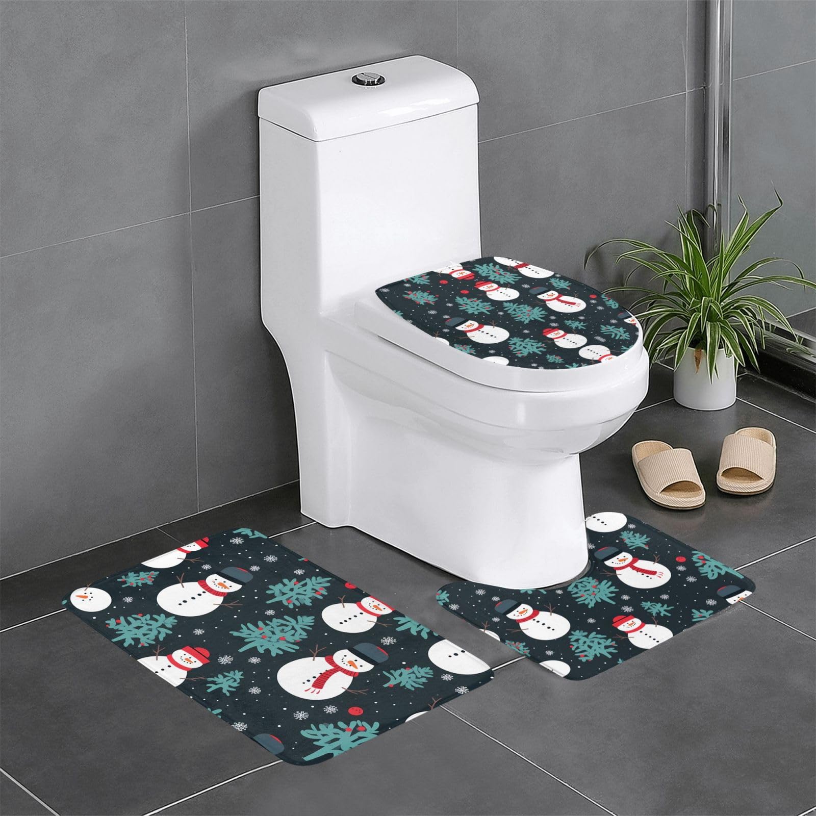 Tapis de salle de bain antidérapants pour une décoration de coiffeuse festive