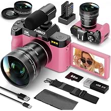 NBD 5K 64MP Digital Cameras for Photography,16X Zoom,Flip Screen,Dual-Lens