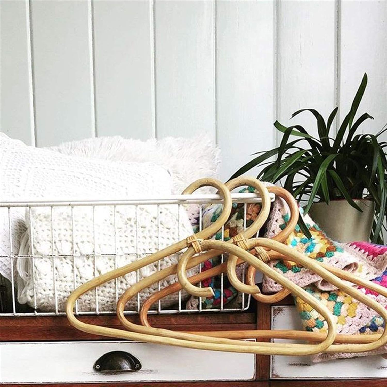 Wall Hanger Rattan Clothes Hanger Nordic Style Kids Garments Organizer Rack Children Adults Hanger Kids Room Decoration Hangers for Clothes (Color : Children L30xH18cm) (Yellow)