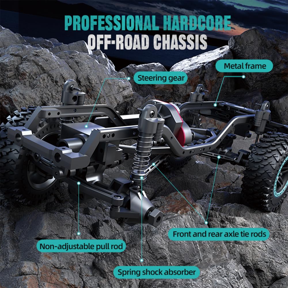 RC Crawler pojazd wspinaczkowy 1/20, zdalnie sterowany model ciężarówki 4WD Off-Road All Terrain, samochód wspinaczkowy terenowy, silnik bezszczotkowy 2,4 GHz, SG206PRO, 3 baterie (niebieski)