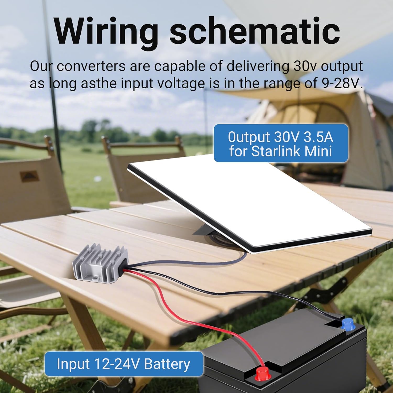 Starlink Mini 12V Boost Converter with DC Power Cord, 12V/24V to 30V 3.5A Converter Kit DC Male Plug for Starlink Mini, Truck RV (3.2ft) - Image 6