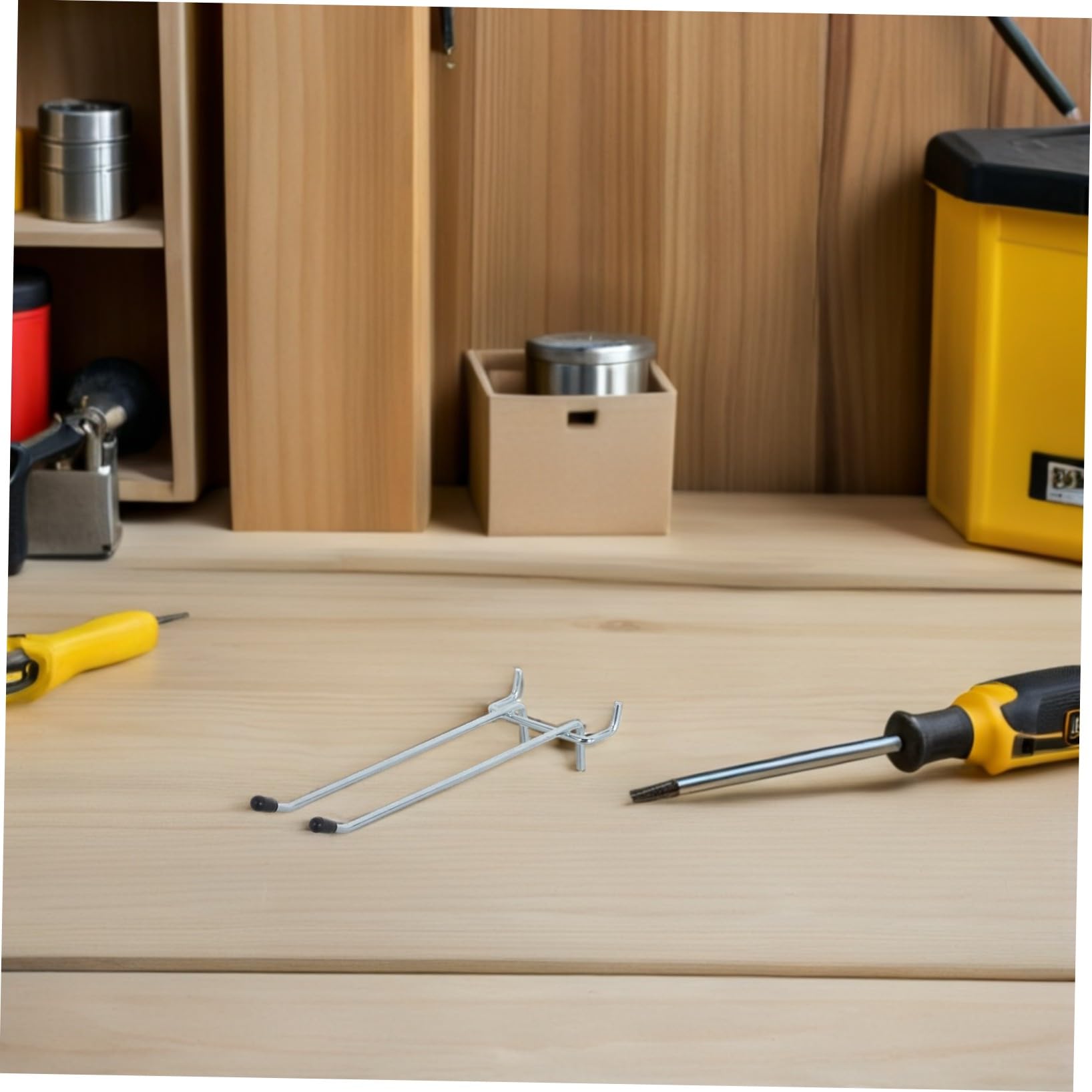NUOBESTY 10 Pezzi Ganci per Pannello Forato in Ferro da 6 Pollici, Capacità 7-11lb, Facile Installazione e Versatilità, per Piccoli Oggetti e Chiavi in Cucine e Studi