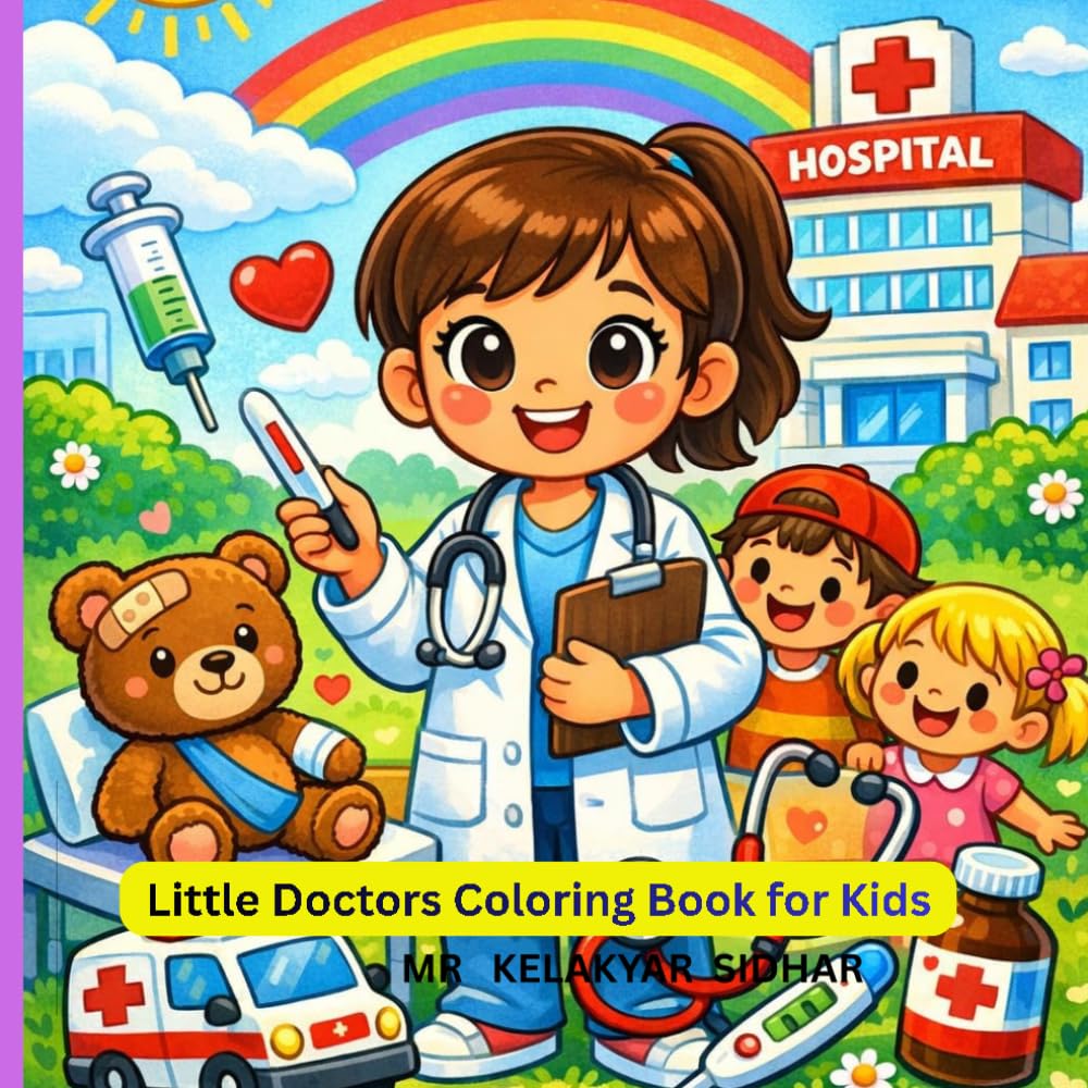 Little Doctors Coloring Book for Kids: Fun and Easy Medical-Themed Coloring Pages with Cute Doctors, Patients, and Hospital Scenes for Ages