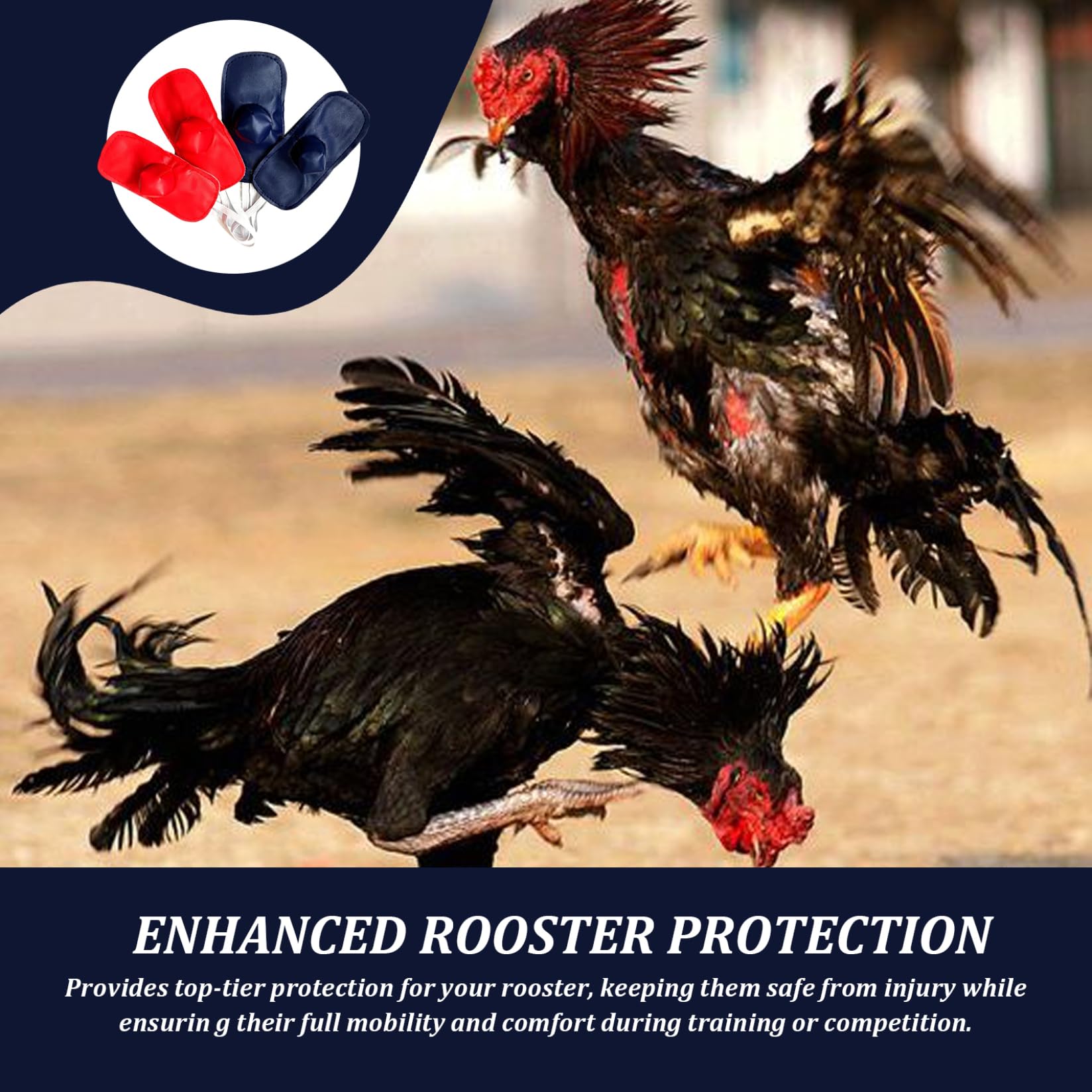 1 Juego de Suministros para gallos de Gamefowl, Guantes de protección para Refuerzo de Gallo, Equipo de Seguridad para el Cuidado de Gamefowl y Aves de Corral