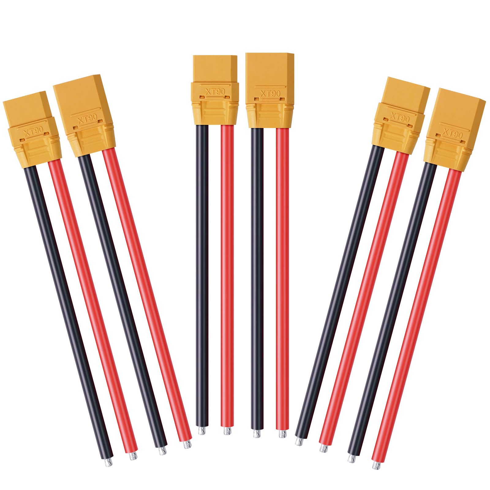 3 Pairs XT90 XT90H Connector Plug Cable XT90H Plug Male and Female Connector 150mm 10AWG Silicon Wire for