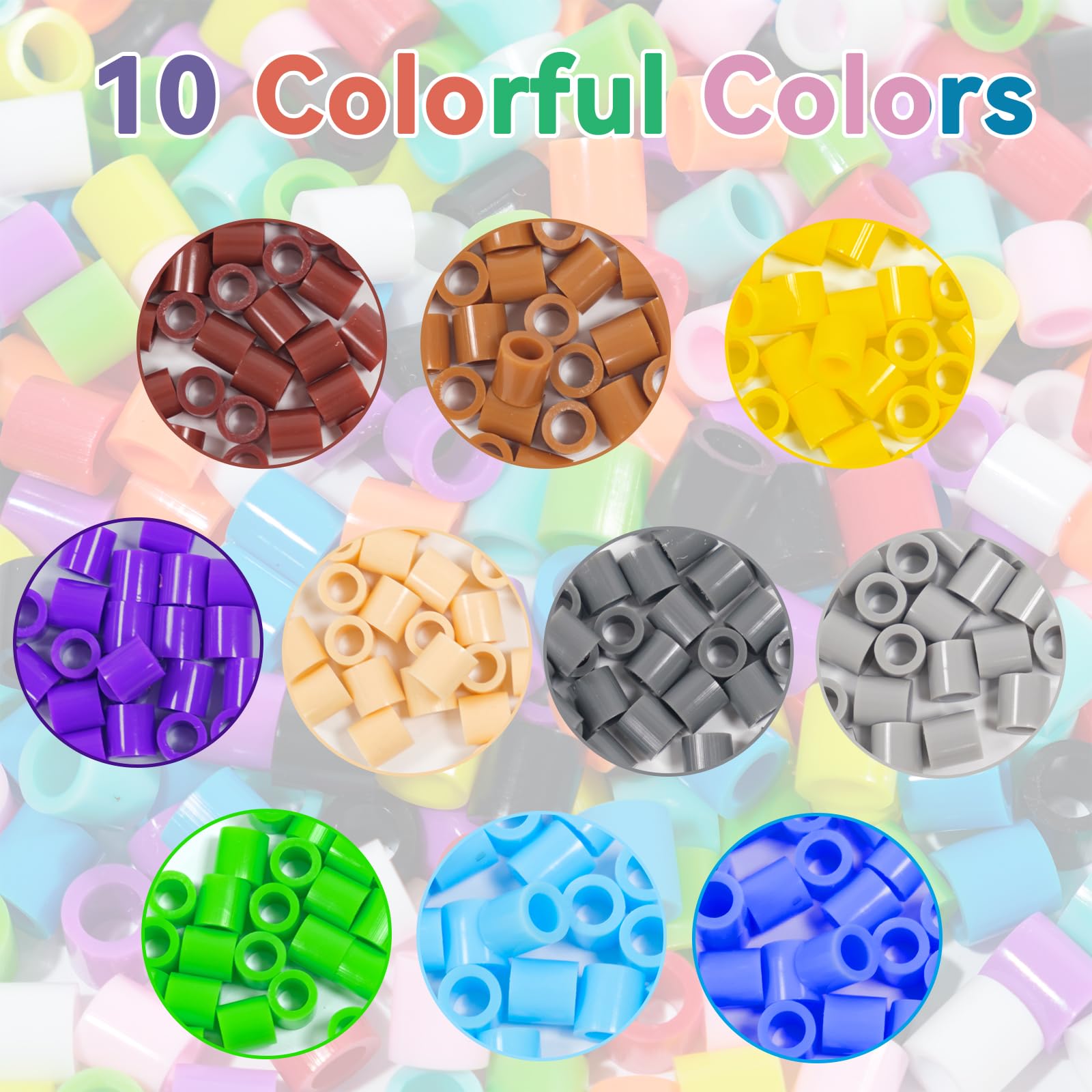 ALYLDSGS Large Ironing Beads 10 mm, 1500 Pieces XL Ironing Beads Set for Children from 3 Years - Image 3