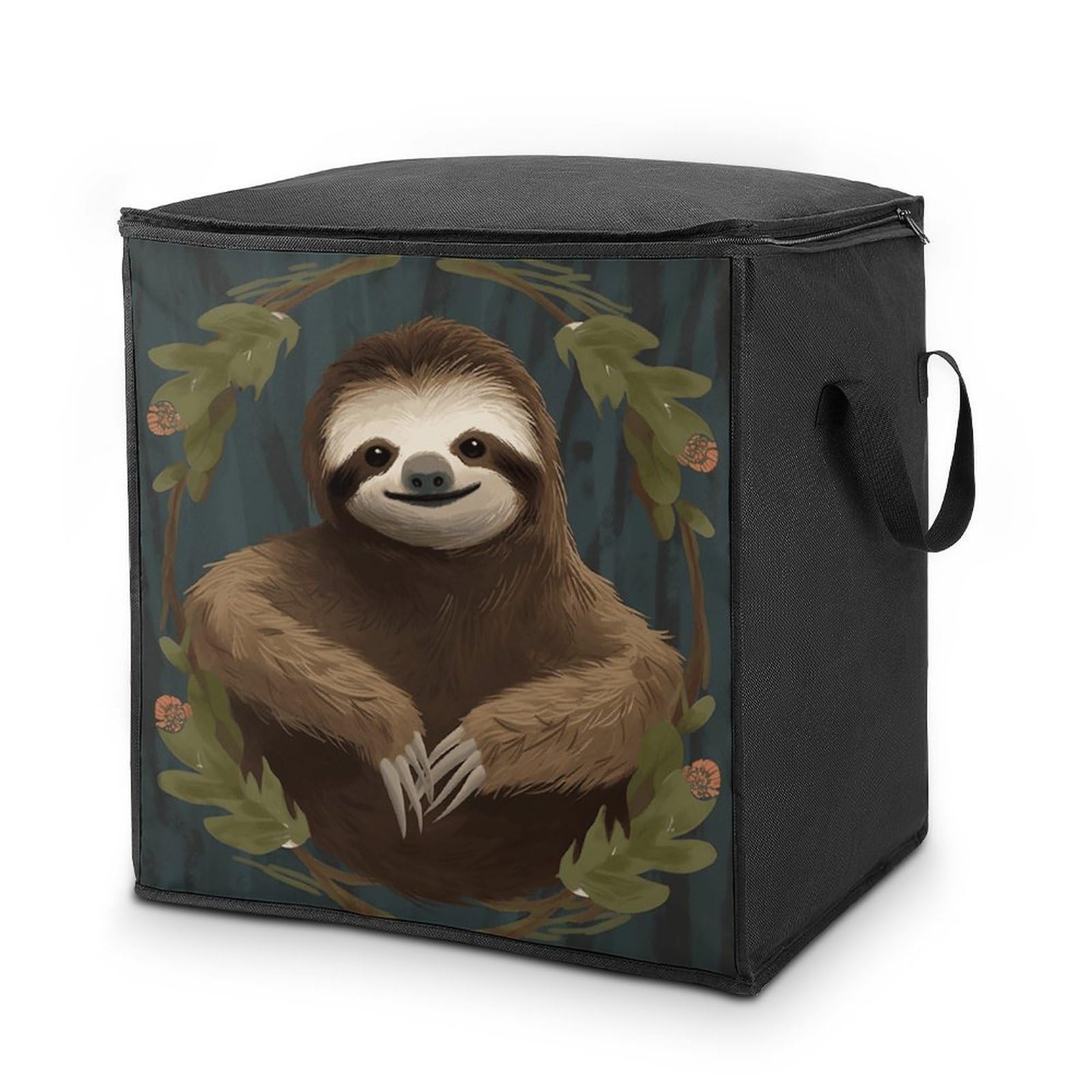 Sloth Storage Bags Comforter Quilt Blanket Clothes with Zipper & Handles Easy to Fit King Size Comforter Set Closet Under Bed Organizer for Dorm Pillows Bedding 70L