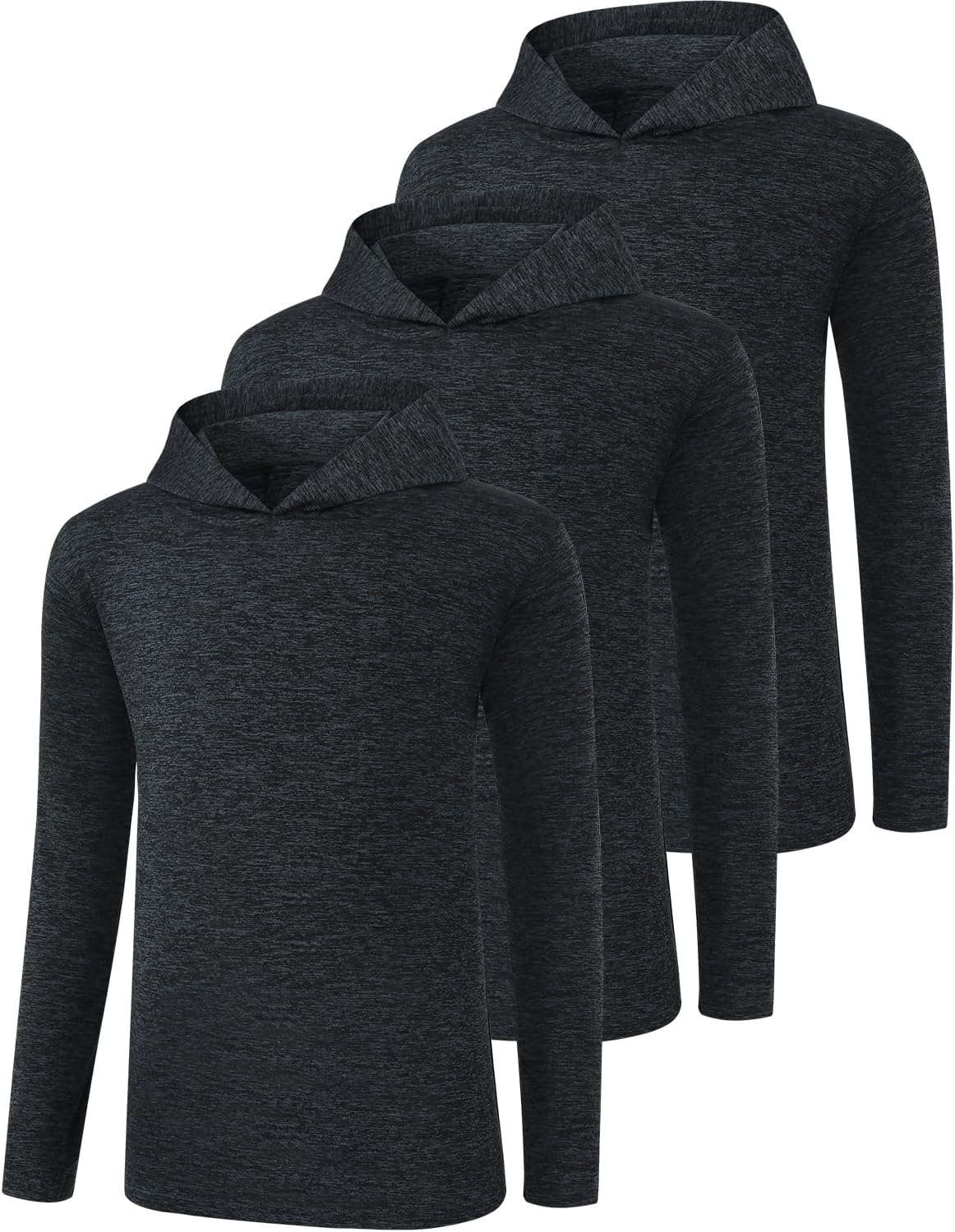 Ullnoy 3 Pack: Youth Boys Long Sleeve Hoodie Shirts dry fit hoodies for teen boys Active Long Sleeve Hoodie Sweatshirts