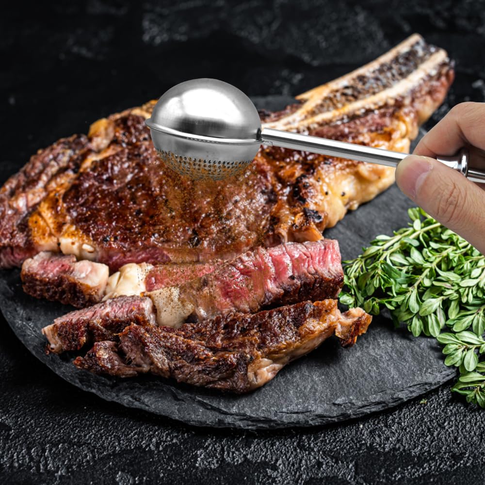 SENHAI - Setaccio per farina e pane a lievitazione naturale, 2 pezzi, setaccio per la cottura, in acciaio inossidabile 304, per zucchero a velo, per zucchero, farina, spezie, colini da tè (mezzo foro