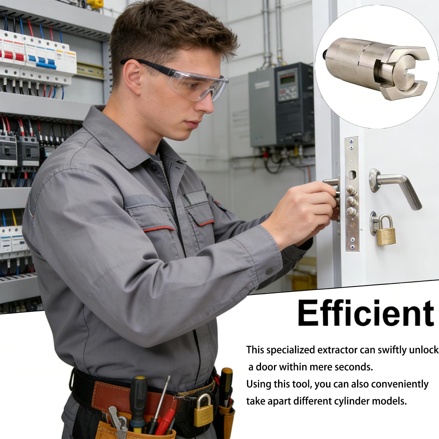 Estrattore Chiave Spezzata Professionale, Strumento per Rimozione Cilindri in Acciaio Inossidabile ad Alta Efficienza per Locksmith e Emergenze
