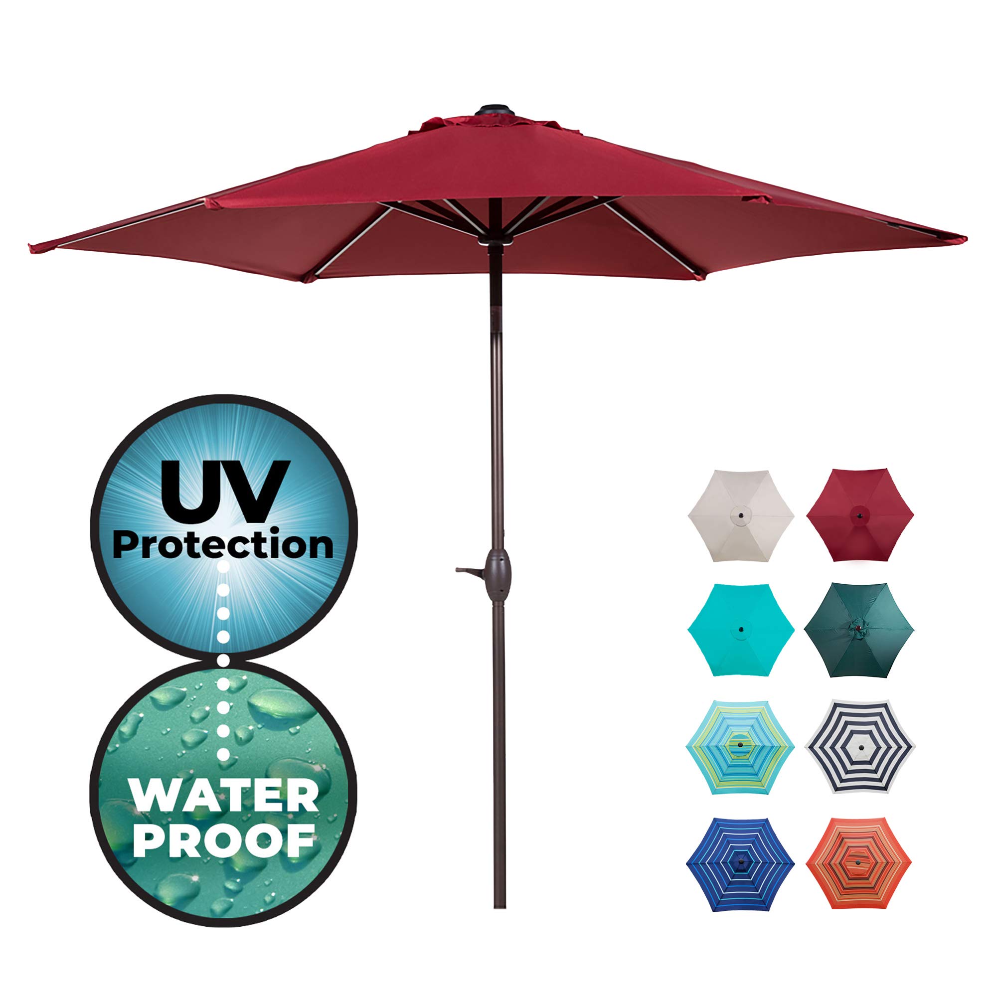 Abba Patio Outdoor Patio Umbrella 9 Feet Aluminum Market Table