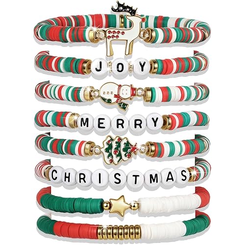 Friendship Bracelets - Beaded Bracelets Set for Teen Women, Stretchable Preppy Bracelets, Stackable & Colorful Bracelets - Ideal Gifts, 4th of July, Halloween, Christmas