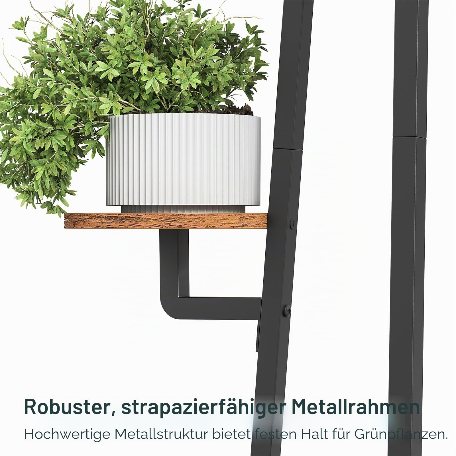 HOOBRO Blumenständer mit Pflanzenlampe, 7 Ebenen Pflanzenständer, Indoor Pflanzenhalter für Wohnzimmer, Blumenregal für Innen Garten Balkon, Vintagebraun und Schwarz EBF04DHJ01