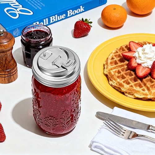 Miniatura 7 de Palksky Tapas para Beber de Frascos Mason, Accesorios de Tapa para Sorber de Frascos Mason de Boca Ancha de Acero Inoxidable, Tapa Abatible