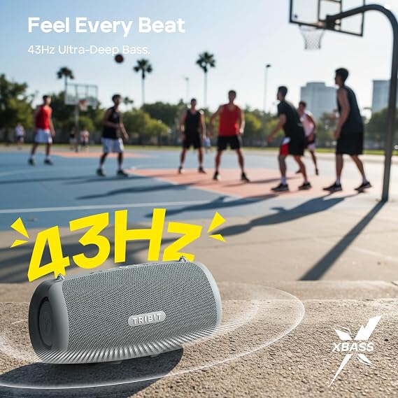 Tribit StormBox Lava Portable Bluetooth Speaker, 80W Loud Wireless Speaker, 24H Playtime, IP67 Waterproof, Bluetooth 5.4, Custom EQ, XBass, Built-in Mic, TWS Pairing for Camping/Beach/Party/Outdoor