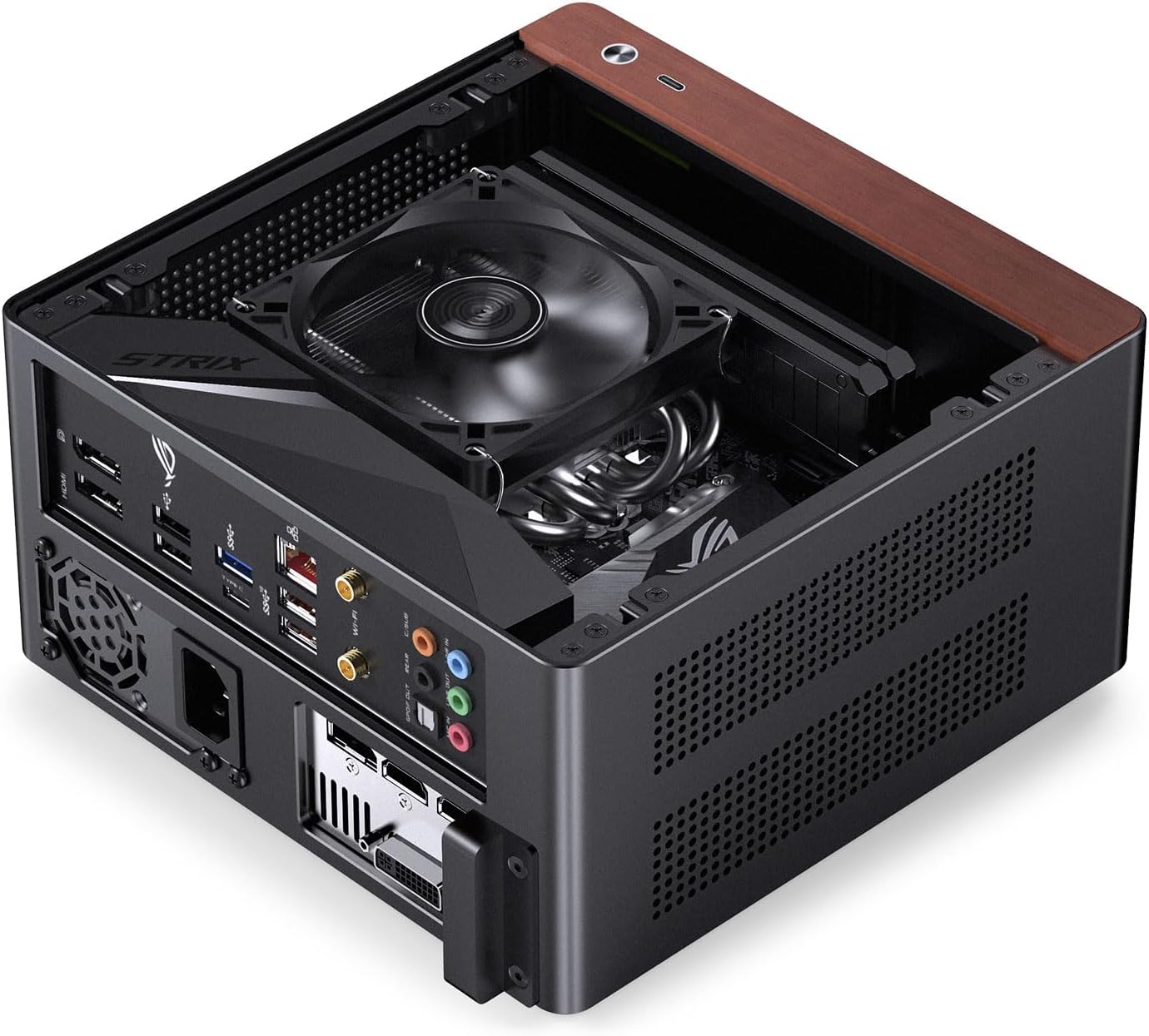 JONSBO NV10 PC Case with Mini ITX motherboard installed