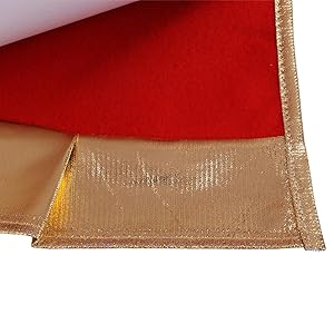 Sattiyrch Christmas Tree Skirt with Gold Rim 36",Flannelette Santa Reindeer Decoration for 6Ft/7.5Ft Xmas Tree