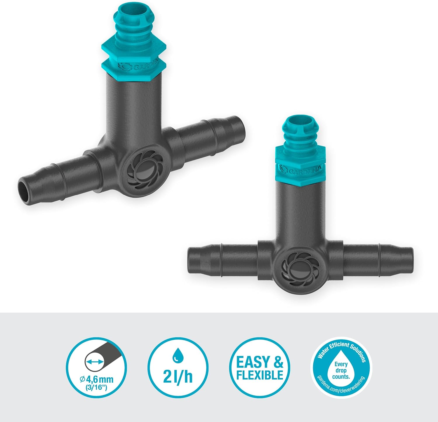 Gardena Micro-Drip-System Inline Drip Head 2 l/h: Drip head for the automatic irrigation system, for plants with similar water requirements, simple connection technology (13317-20)