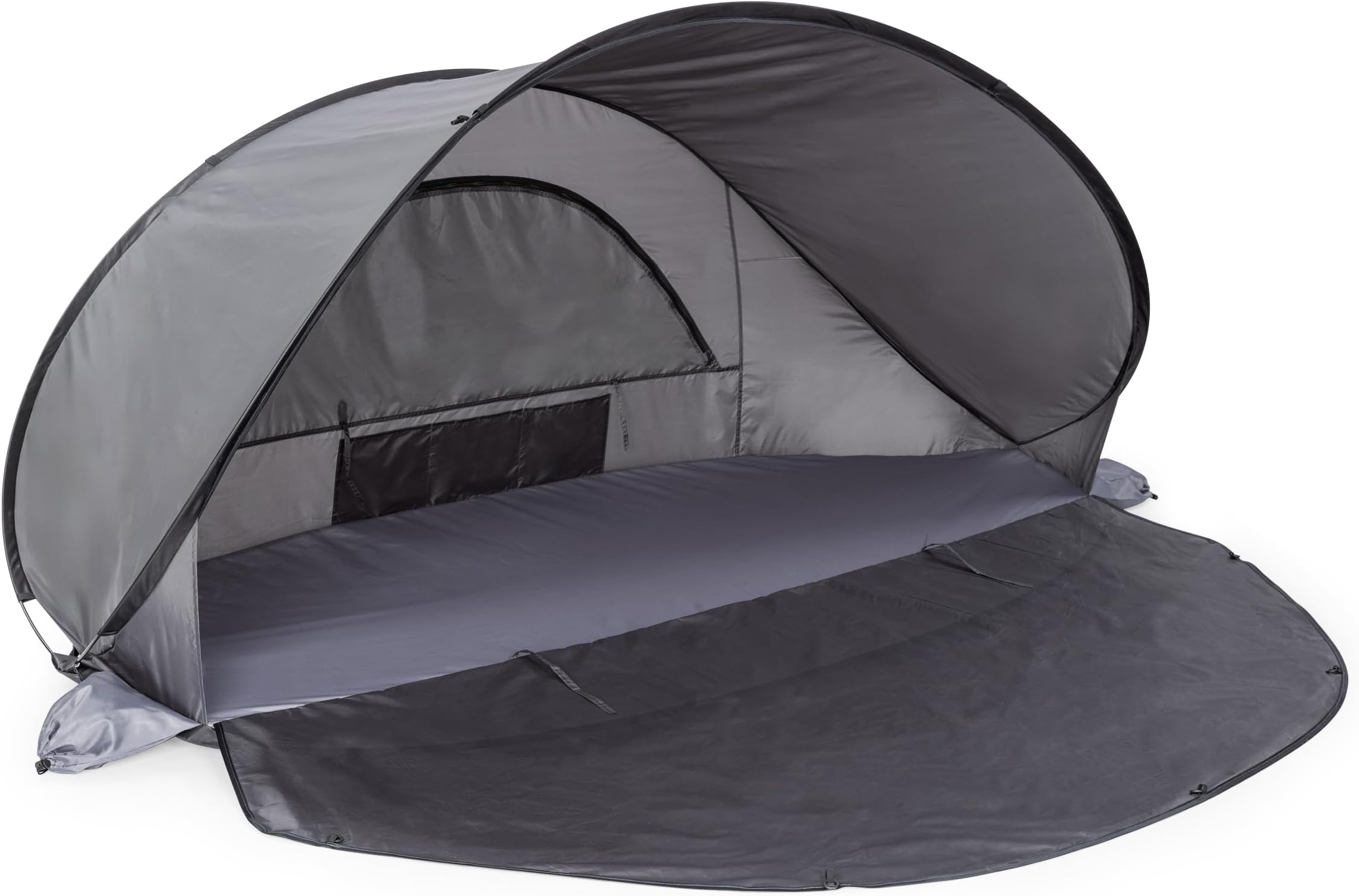 ONIVA - a Picnic Time brand - Manta Portable Beach Tent - Pop Up Tent - Beach Sun Shelter Pop Up, (Gray with Black Accents)