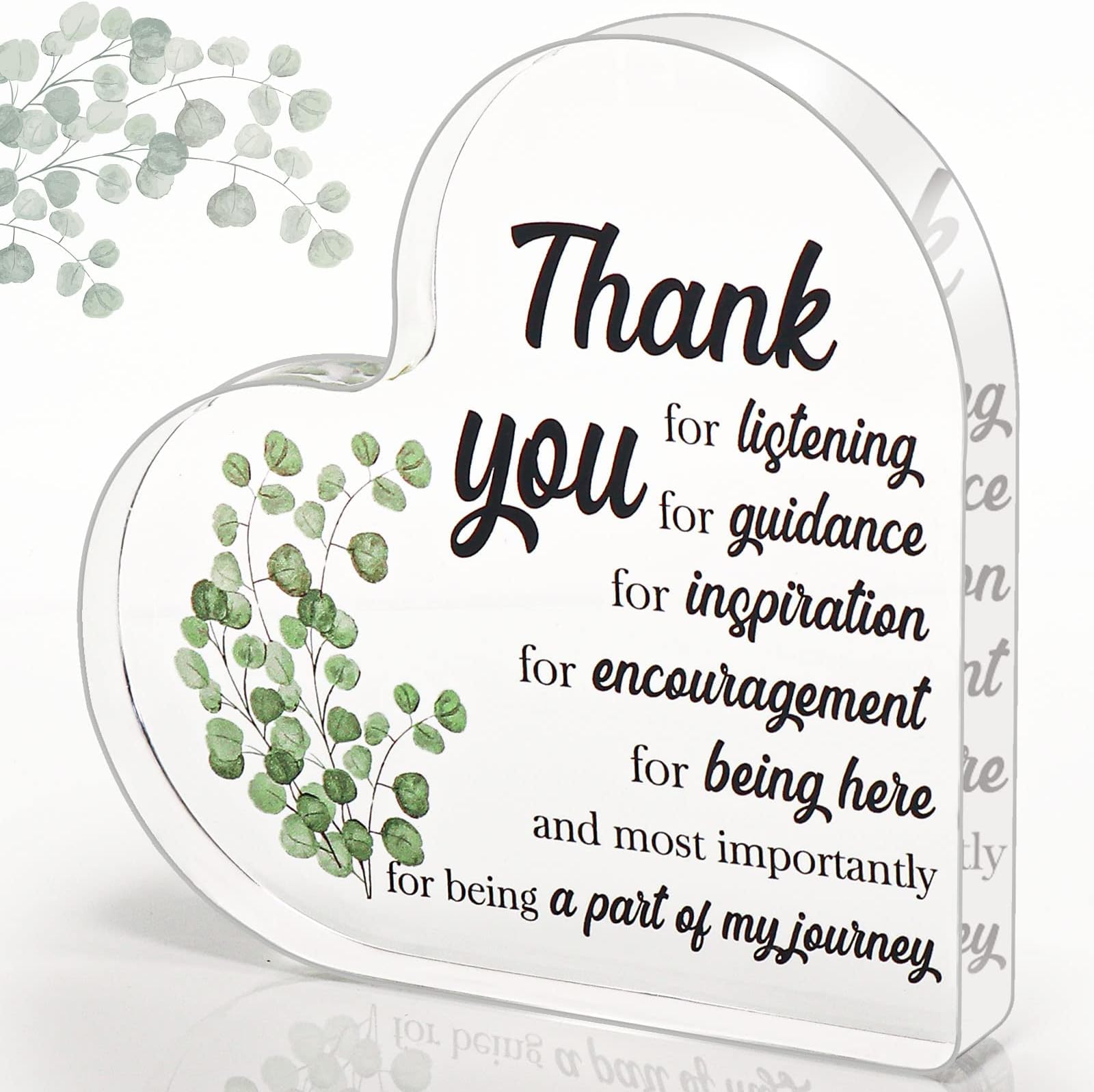 Thank You Gift for Women Men, Appreciation Gifts for Teacher Boss, Colleague Leaving Gift, Office Desk Decoration Heart Shape Acrylic Sign Gift