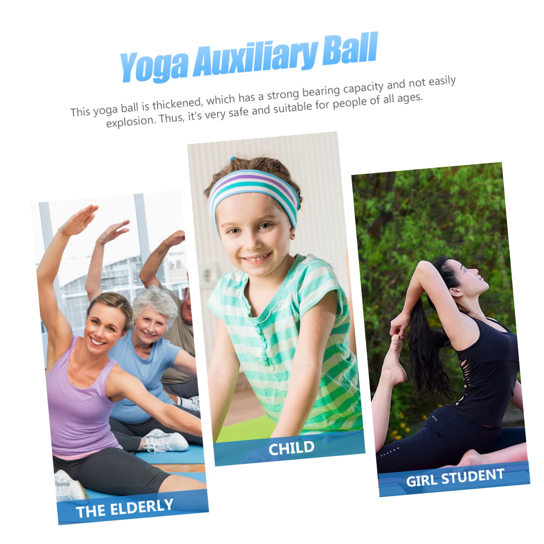 ibasenice Bola de Yoga de Inflable de PVC Ejercicio Masaje y Rehabilitación Incluye Inflador Resistente y Portátil Fortalecimiento