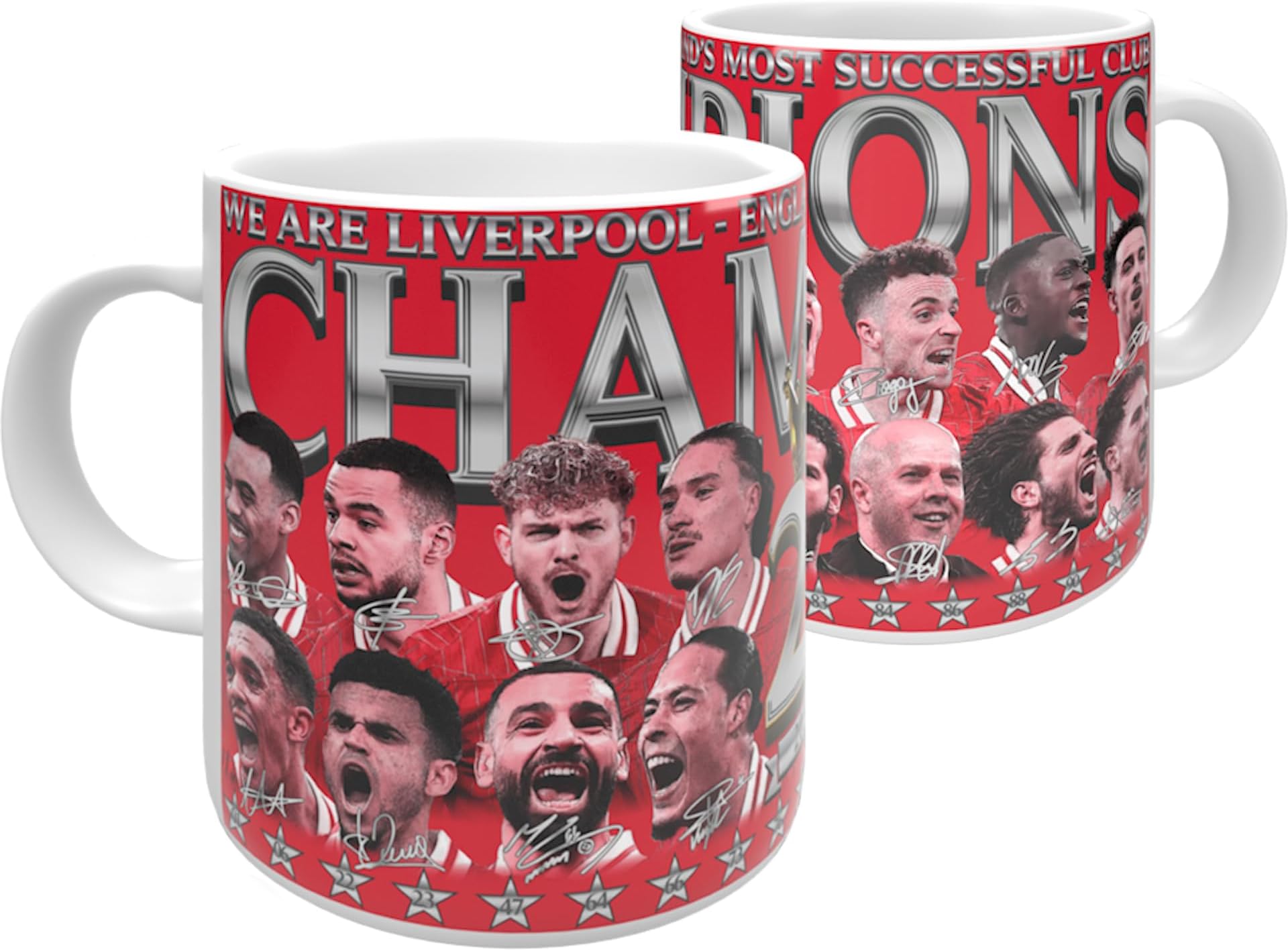 Liverpool Champions Mug 20 Times Squad 11oz 2024-2025