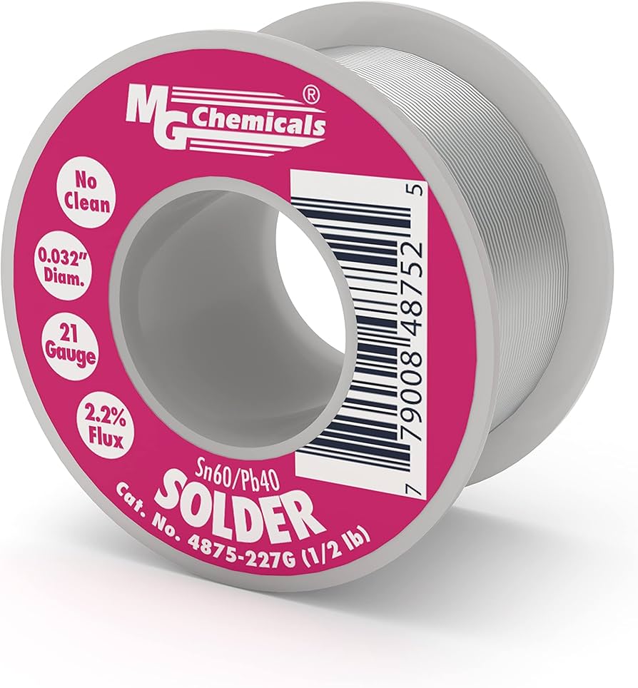 MG Chemicals 60/40 No Clean Leaded Solder, 0.032