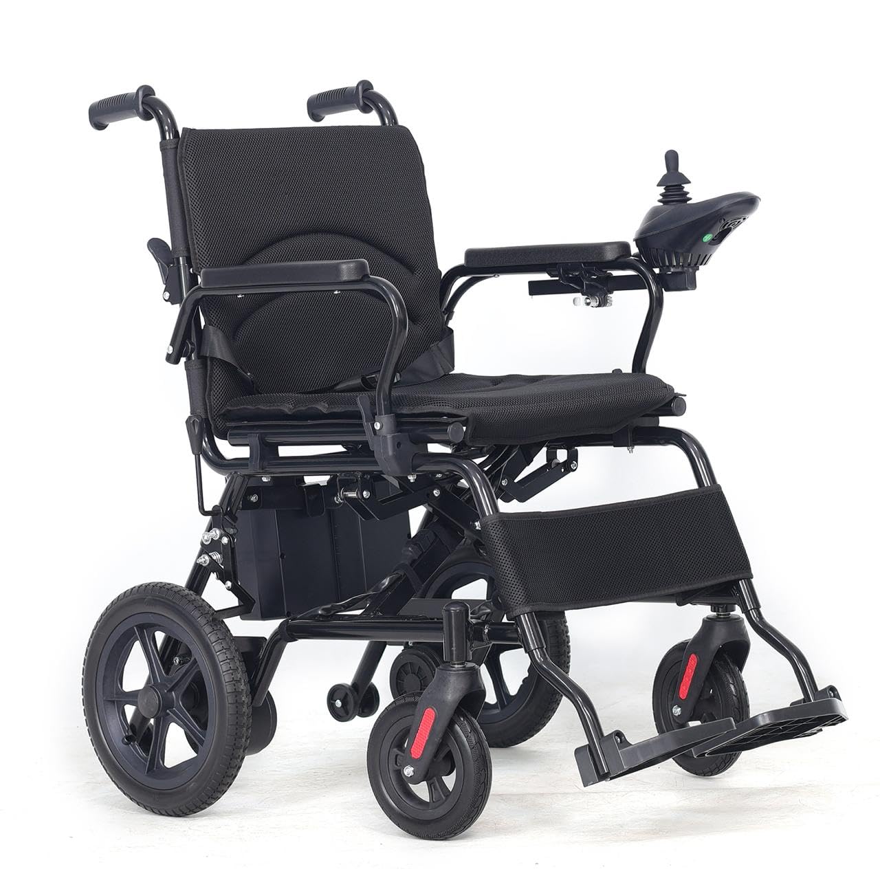 EverActiv EcoMove | Foldable Electric Wheelchair | 22kg Lightweight Motorized with Joystick Control | Lithium Ion Battery | Portable Travel Chair for Elderly | Air travel friendly | 100 Kg Capacity