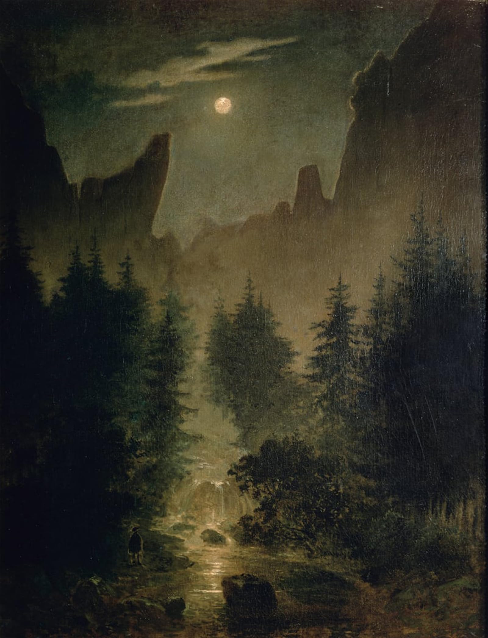 Impression d'art Forêt d'Uttewald Caspar David Friedrich image sur toile 60x90
