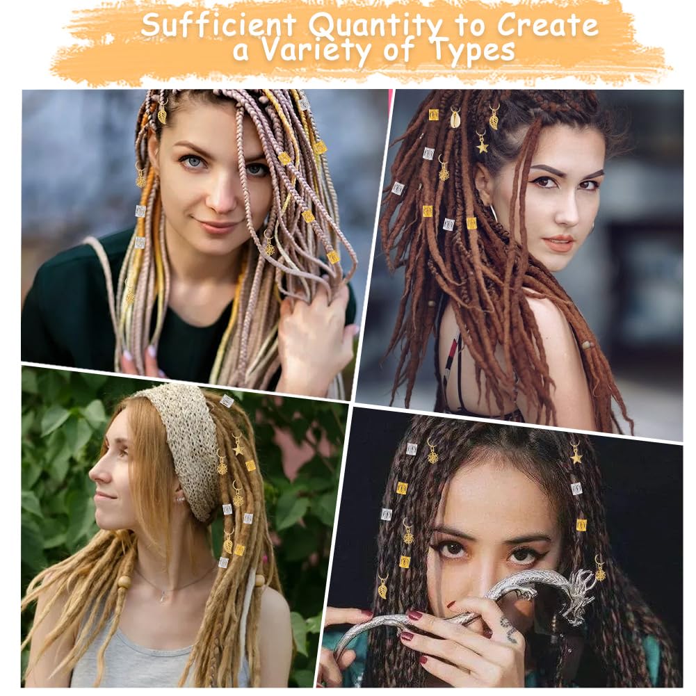 12 Perline In Lega Per Capelli Dreadlock, Stile Tibetano Argento, Accessori Gioielli