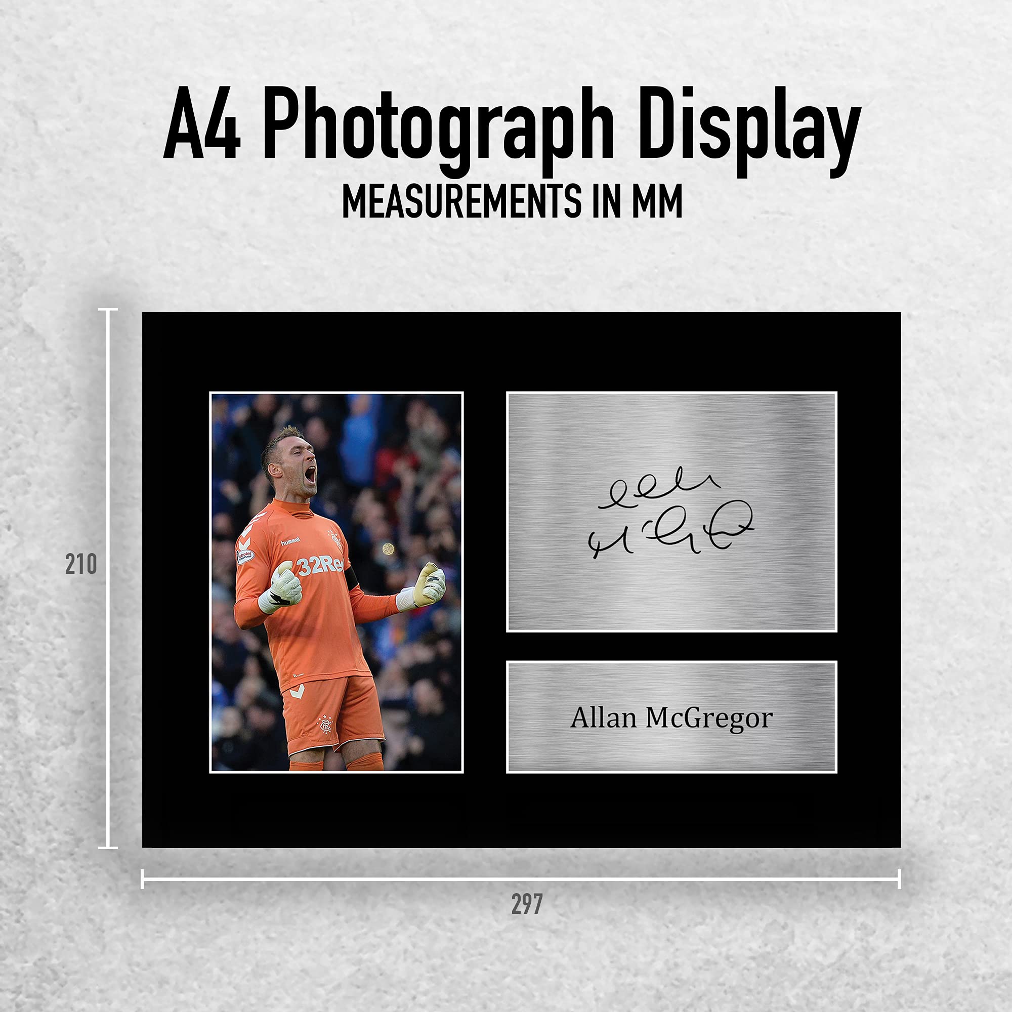 HWC Trading FR A3 Allan McGregor Rangers Cadeaux imprimés photo autographe signée pour les fans de football et les supporters - A3 Encadré