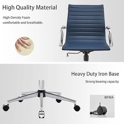 Miniatura 7 de Silla de escritorio de oficina, modernas sillas de tareas para sala de conferencias, silla giratoria de cuero para computadora, silla giratoria y