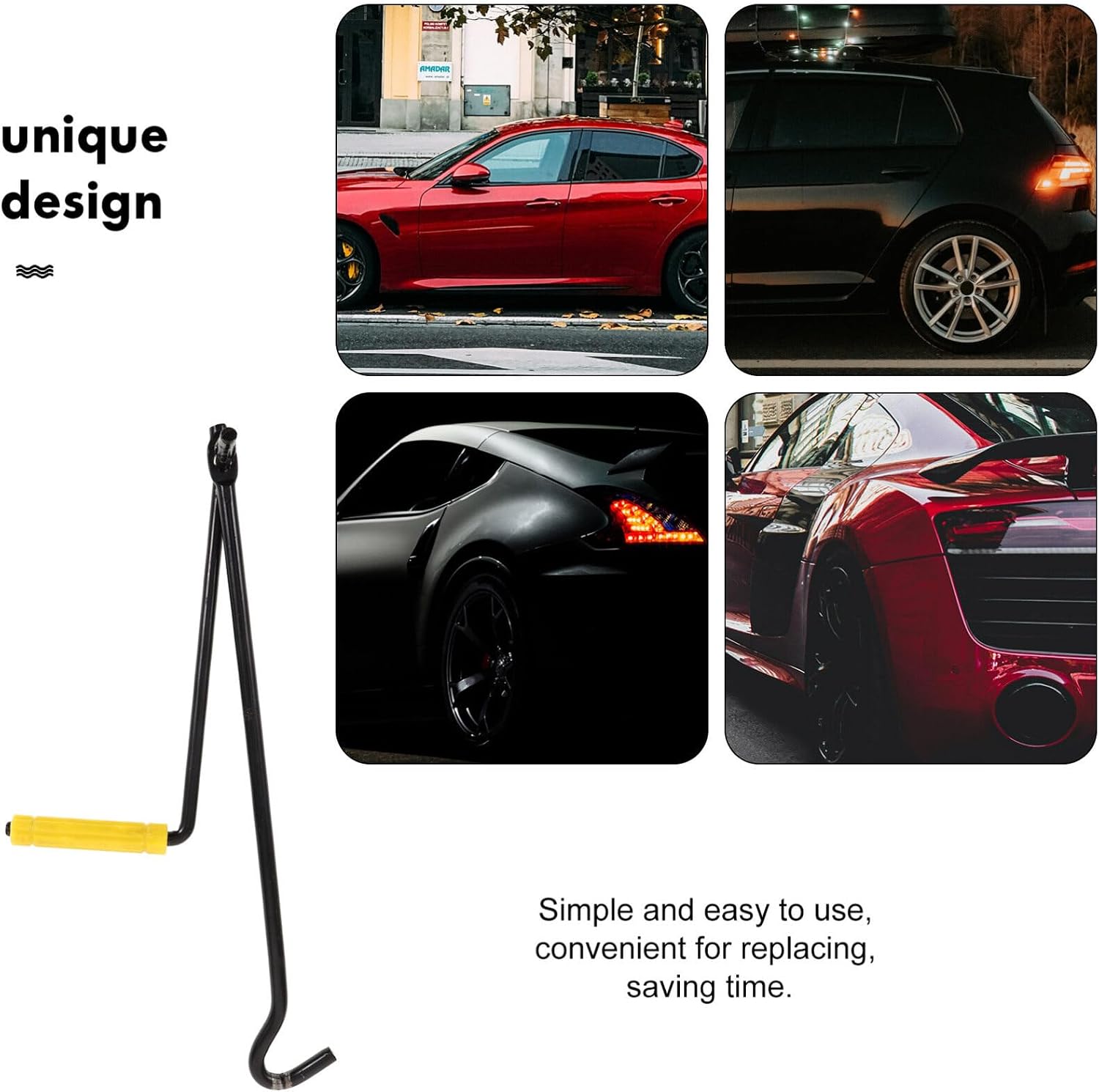 SOLUSTRE Car Scissor Lift Jack Crank Handle Lightweight Hand Tool for Repair and Emergency Wheel Changes Labor-Saving Design for Trucks and Trailers