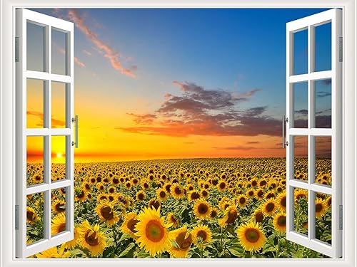 Miniatura 1 de Adhesivo autoadhesivo para pared, romántico, sala de estar, dormitorio, estudio, oficina, decoración de pared, paisaje del océano, calcomanía falsa