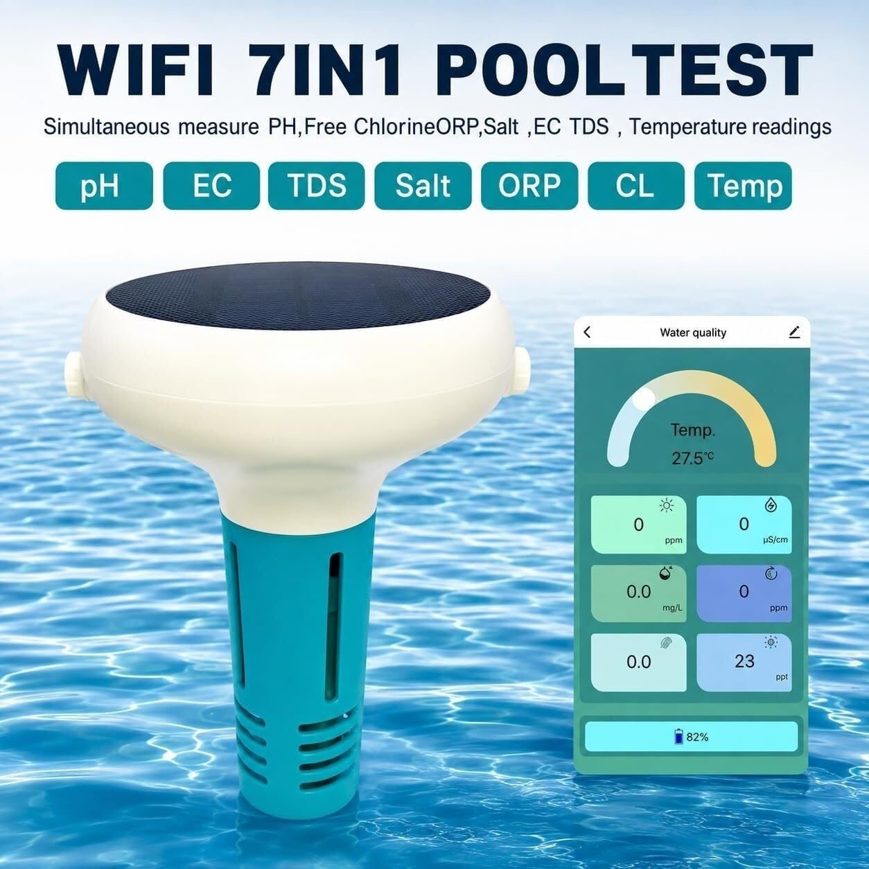 Inteligentny tester wody w basenie do jacuzzi bezprzewodowy Bluetooth WiFi